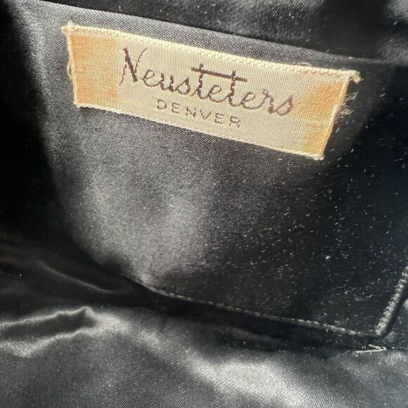 VTG Neusteters Stunning Black Beaded Clutch Evening Bag Purse Classy Cocktail - Picture 5 of 9